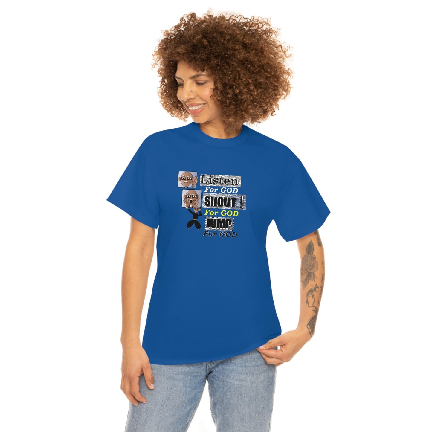 Listen,shout,jumpUnisex Heavy Cotton Tee