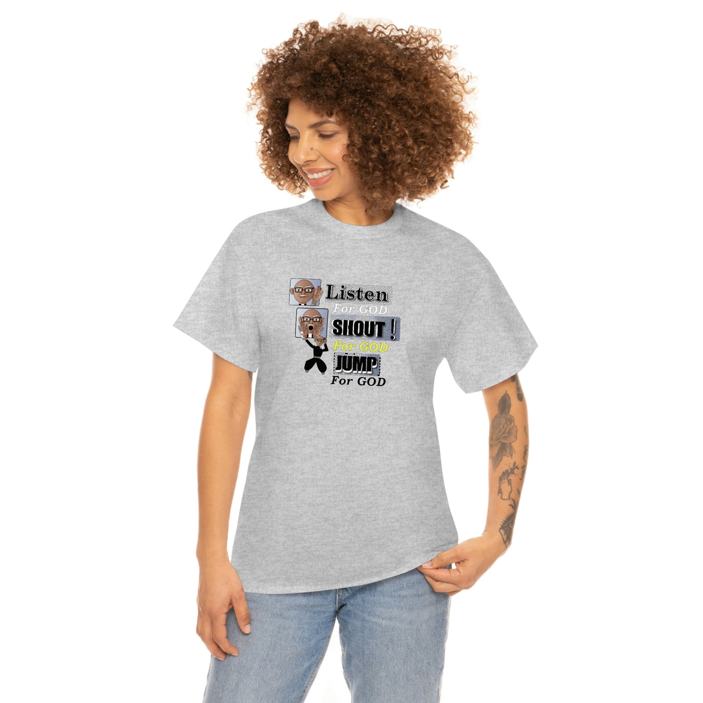 Listen,shout,jumpUnisex Heavy Cotton Tee