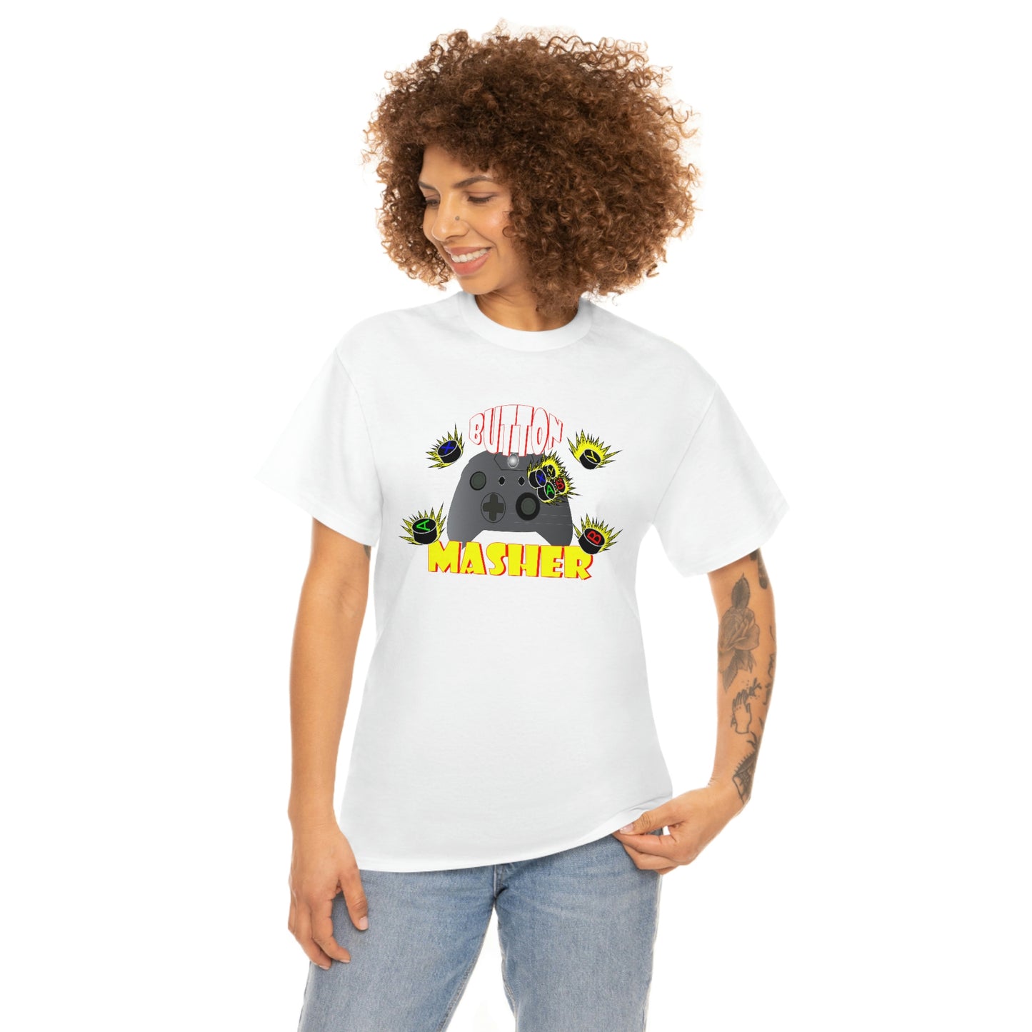 Button Masher [XB}Unisex Heavy Cotton Tee
