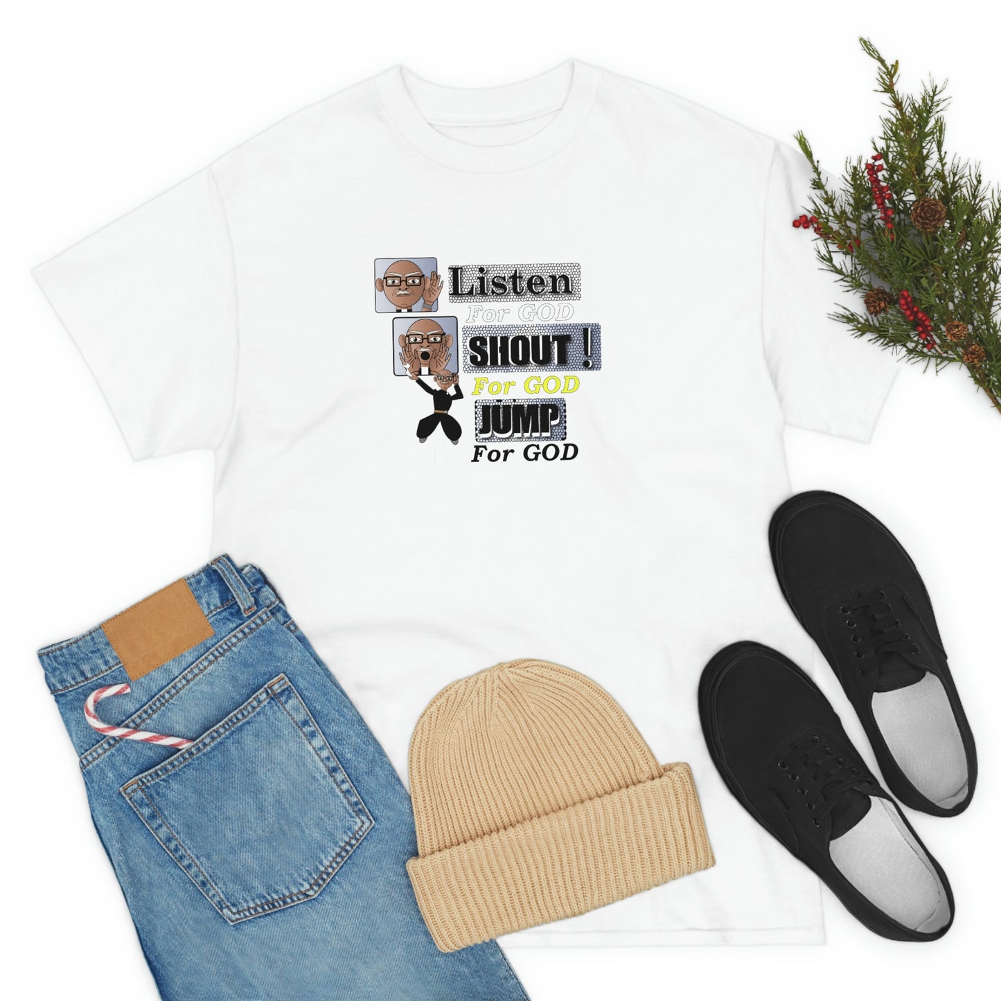 Listen,shout,jumpUnisex Heavy Cotton Tee