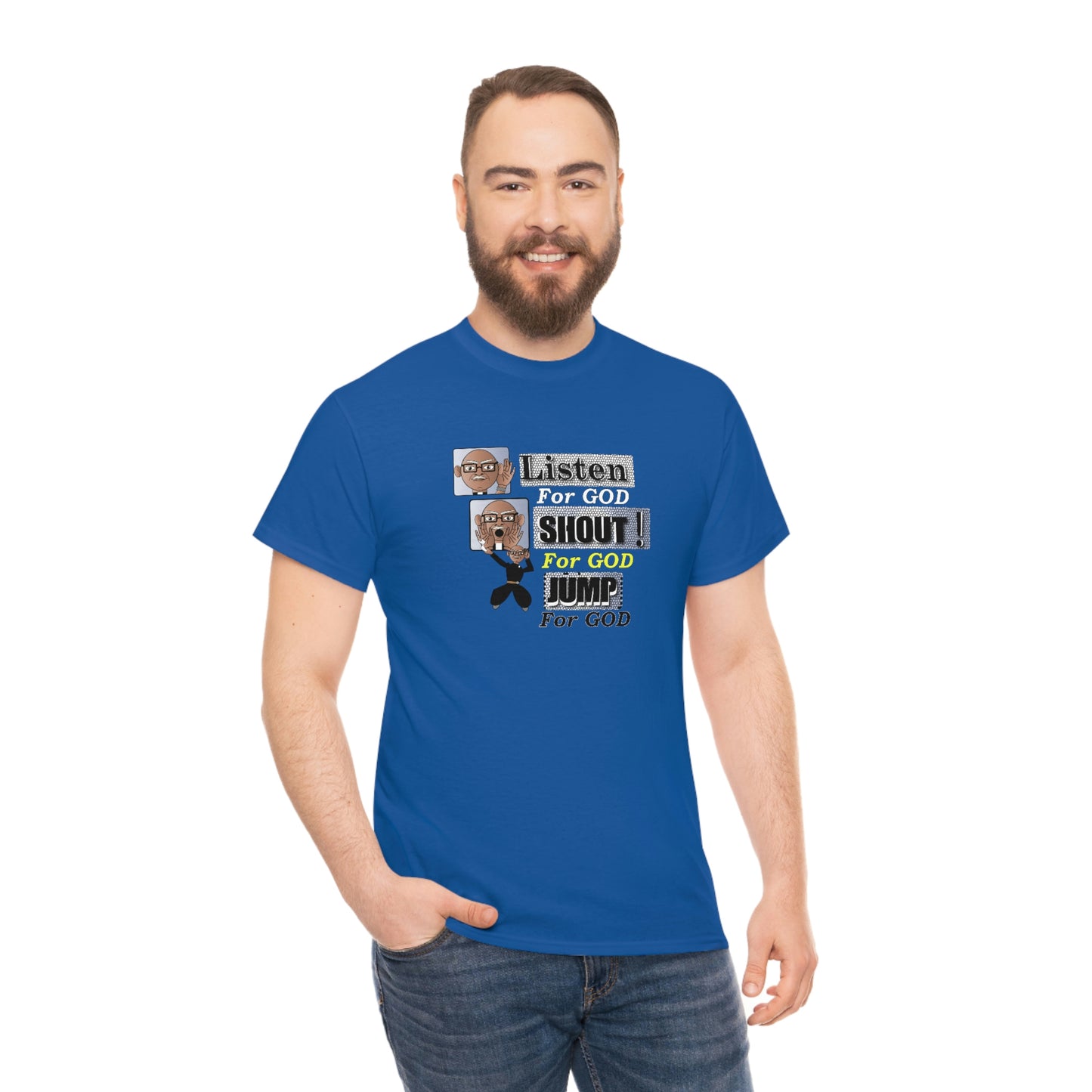 Listen,shout,jumpUnisex Heavy Cotton Tee