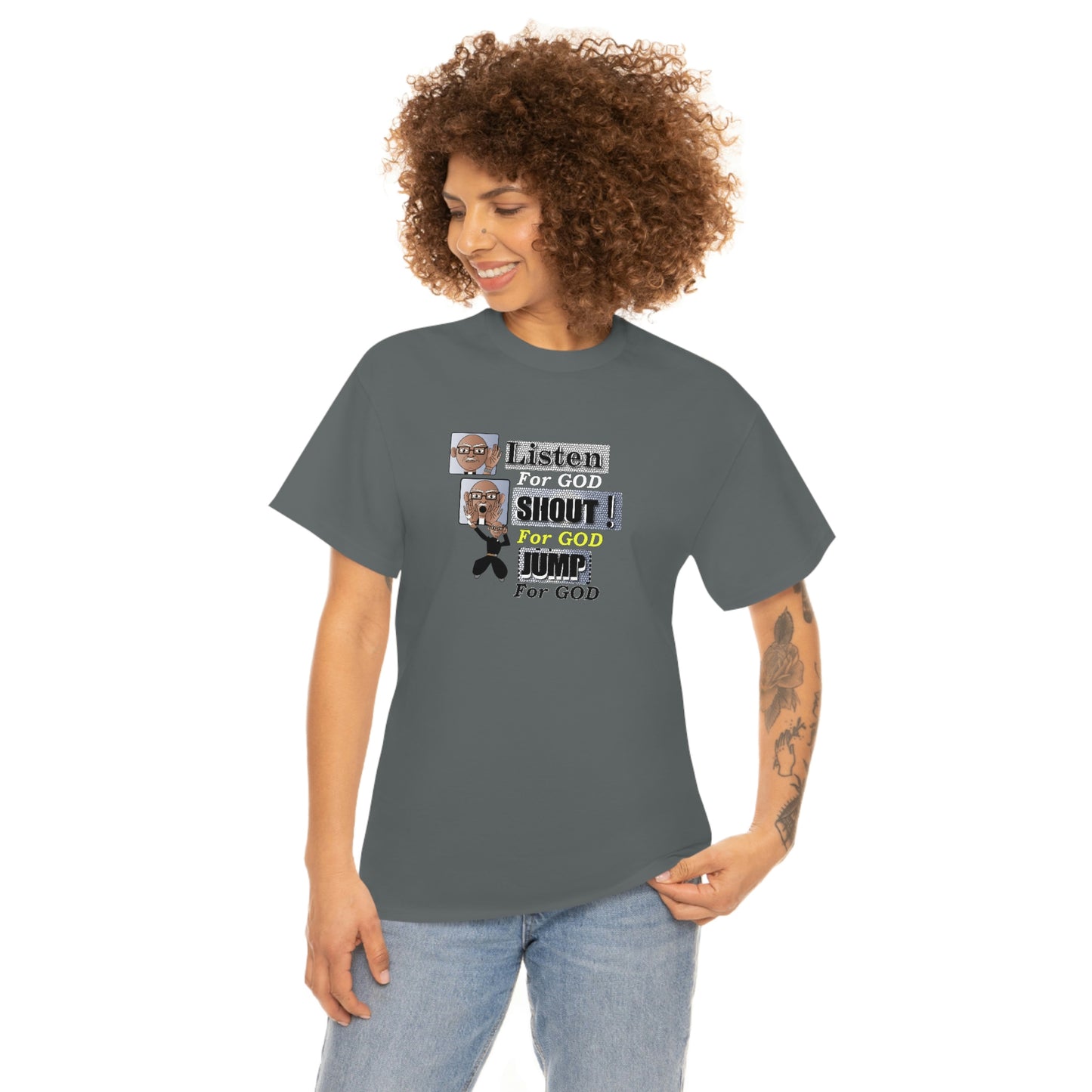 Listen,shout,jumpUnisex Heavy Cotton Tee