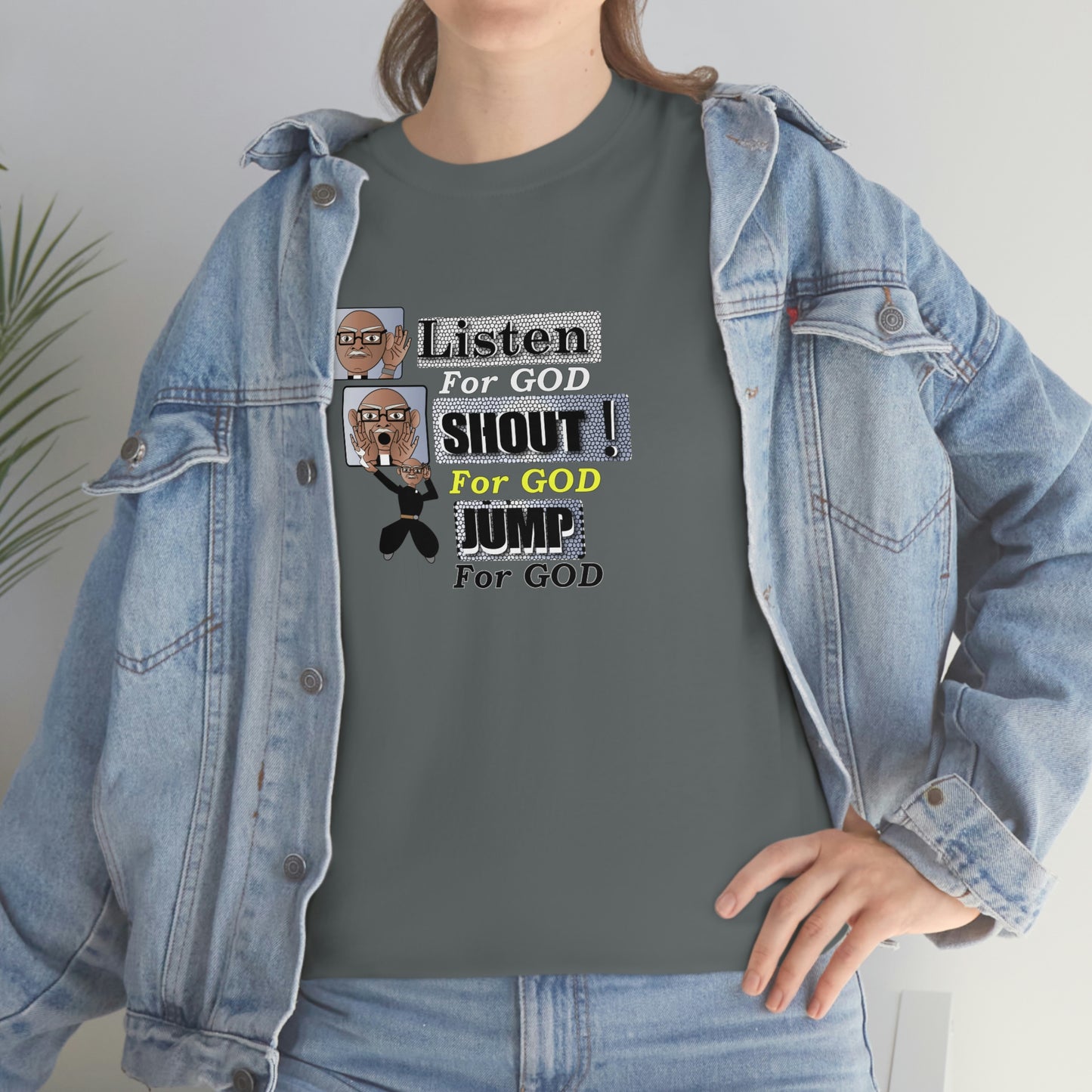 Listen,shout,jumpUnisex Heavy Cotton Tee