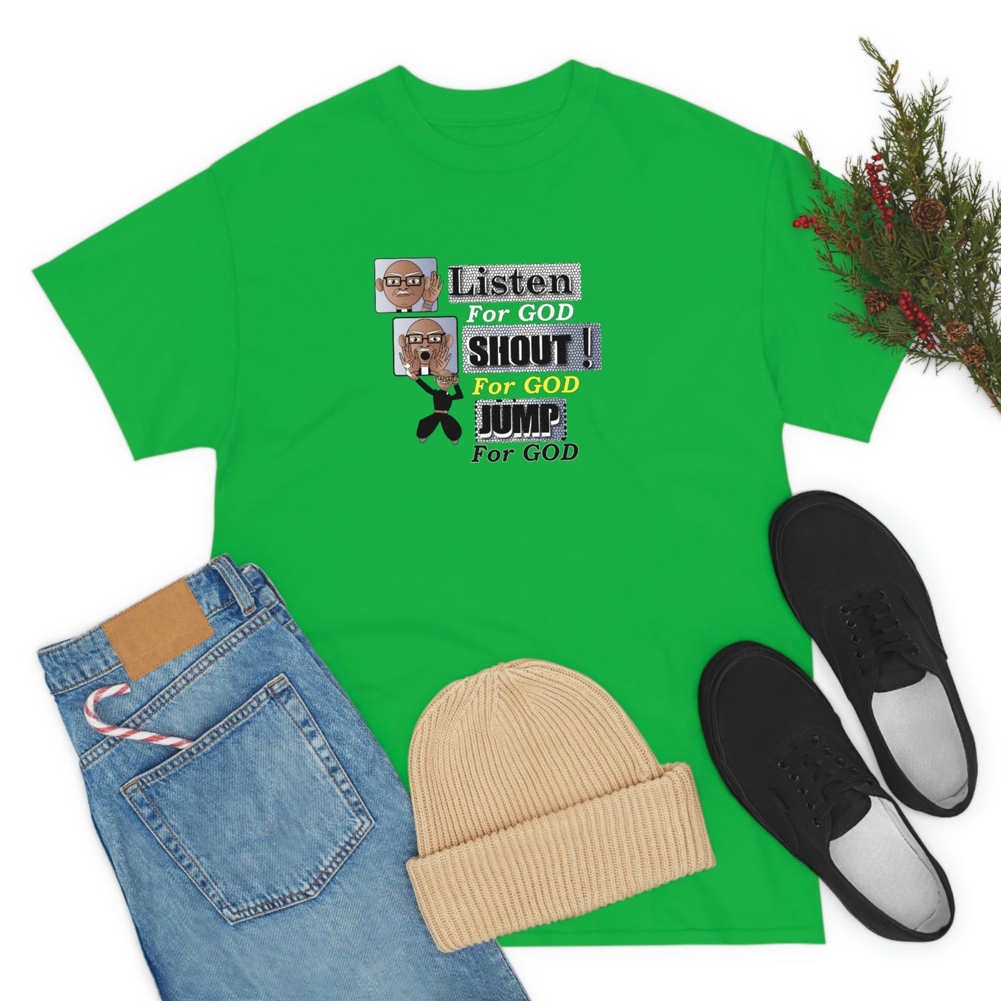 Listen,shout,jumpUnisex Heavy Cotton Tee