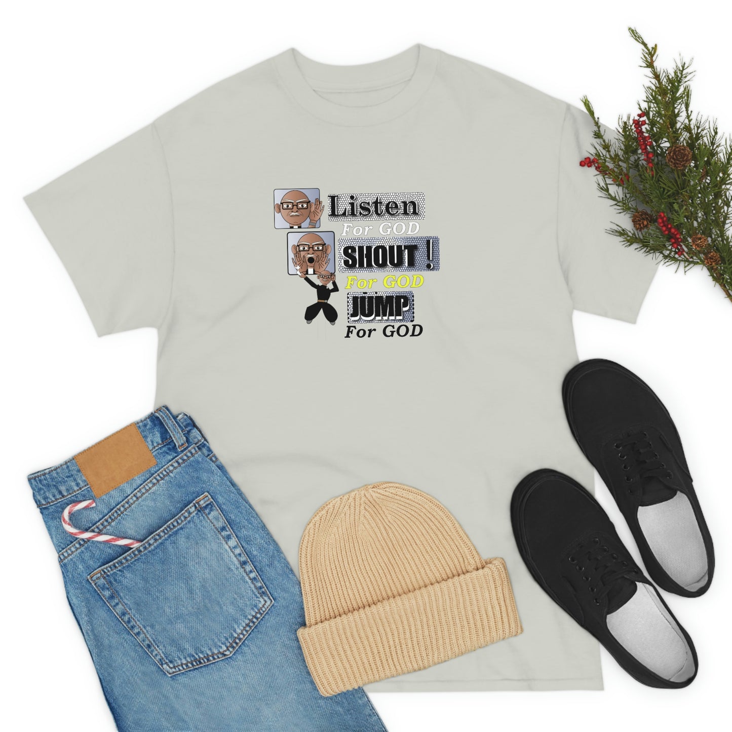Listen,shout,jumpUnisex Heavy Cotton Tee