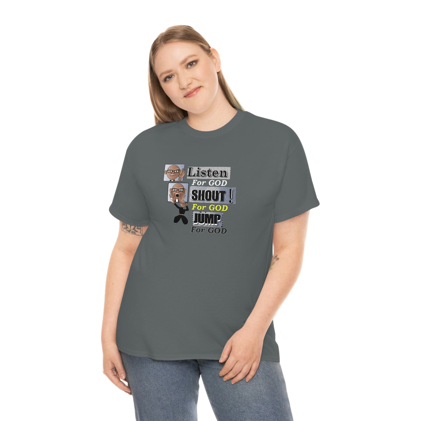 Listen,shout,jumpUnisex Heavy Cotton Tee