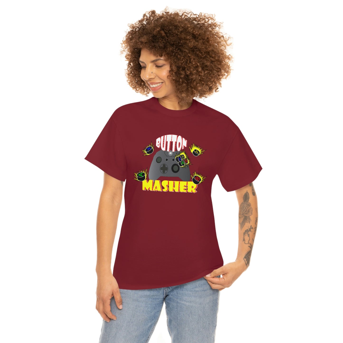 Button Masher [XB}Unisex Heavy Cotton Tee