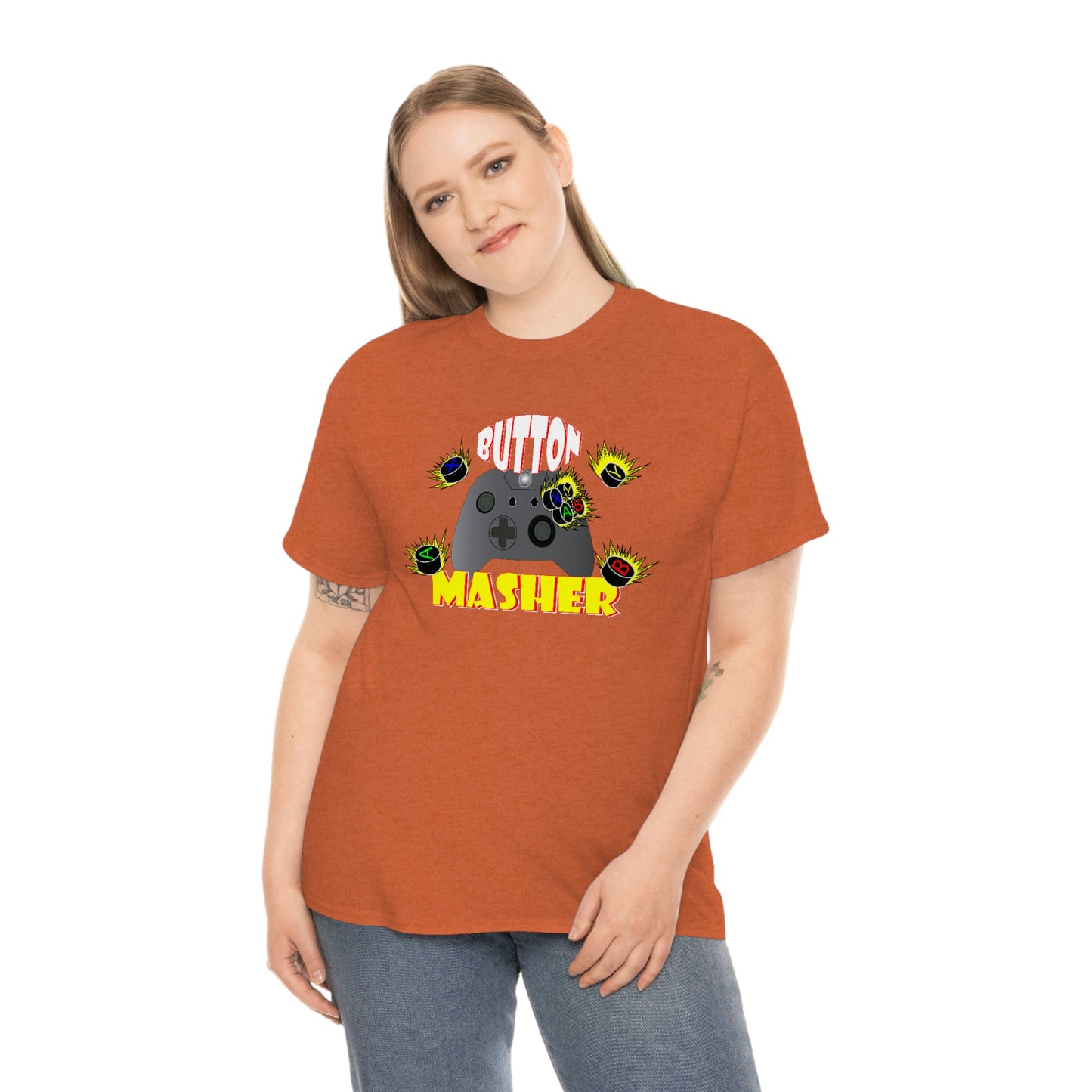 Button Masher [XB}Unisex Heavy Cotton Tee