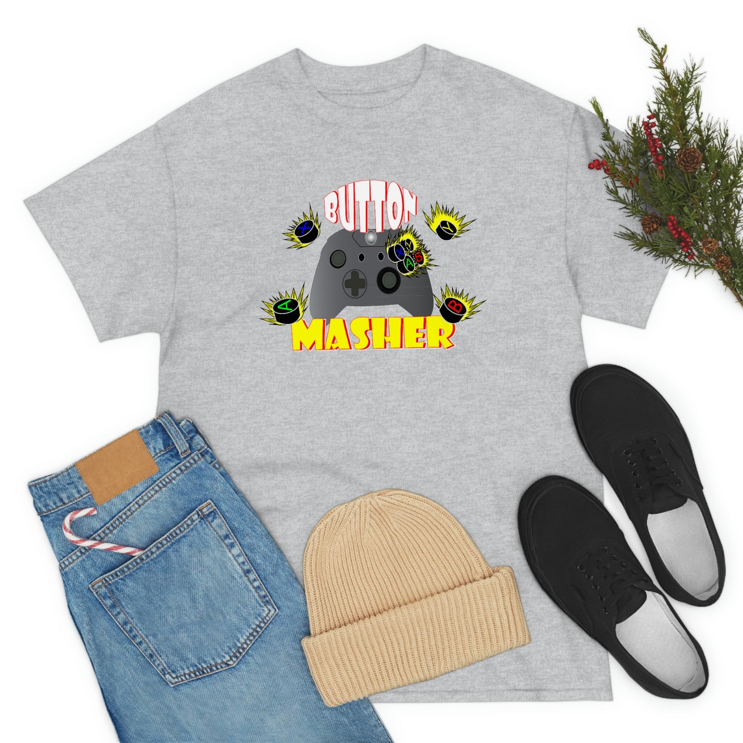 Button Masher [XB}Unisex Heavy Cotton Tee