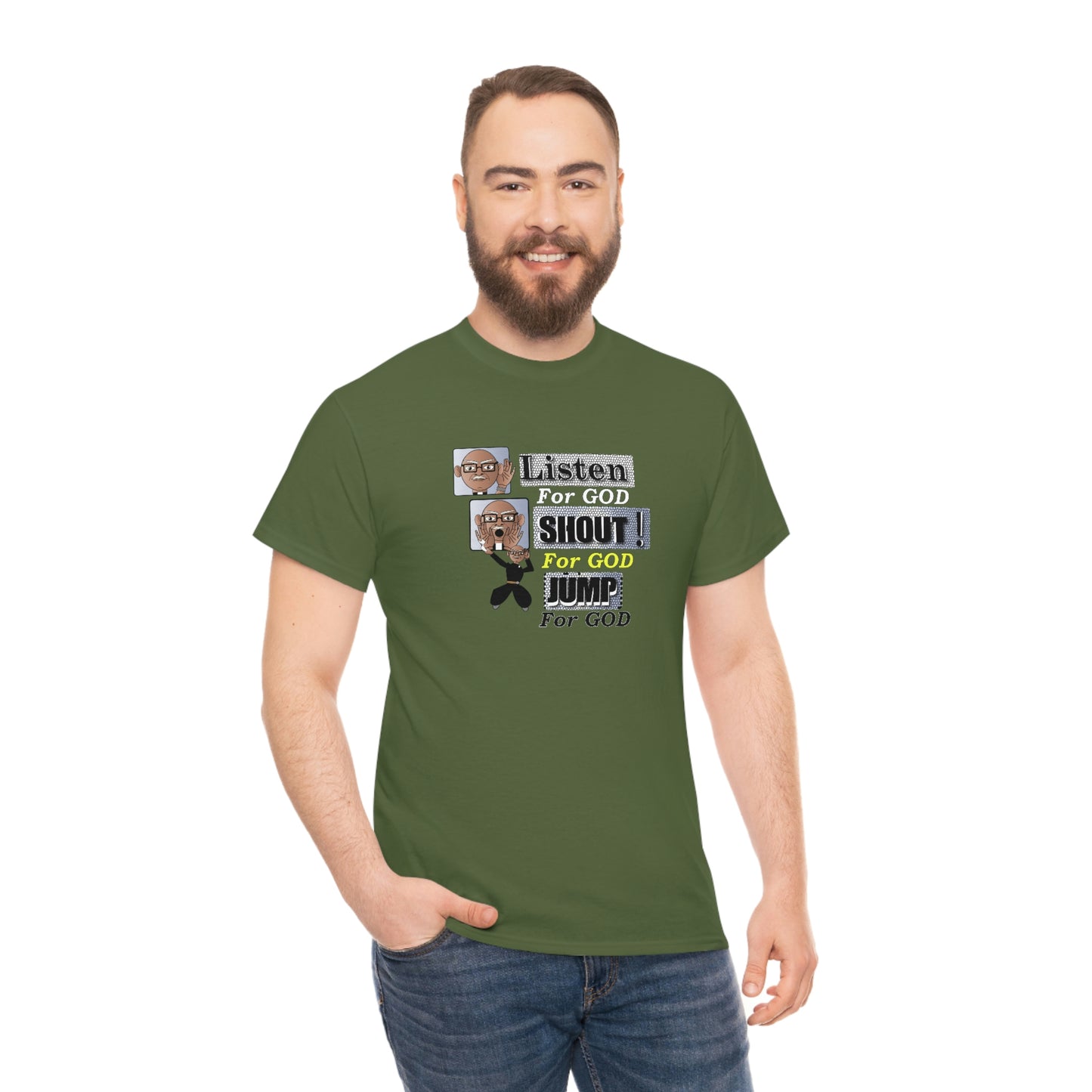 Listen,shout,jumpUnisex Heavy Cotton Tee