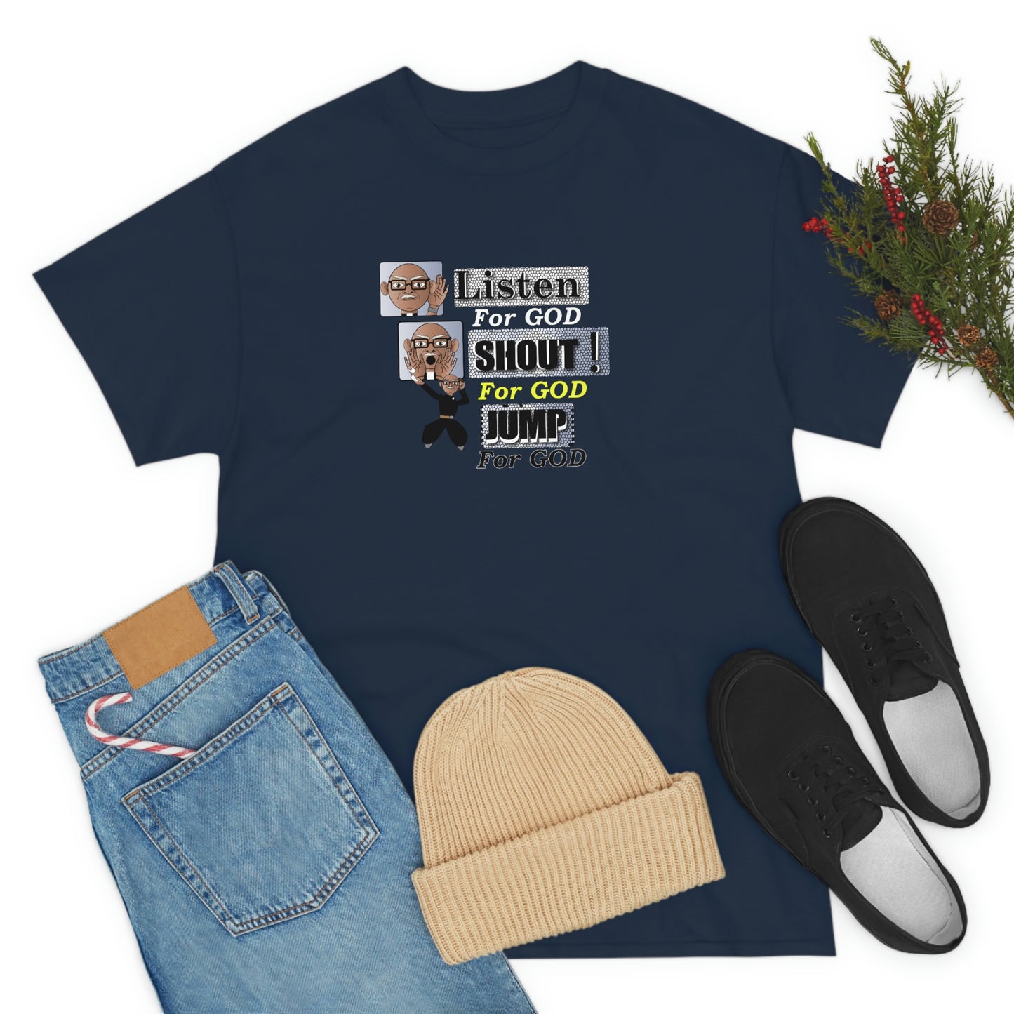 Listen,shout,jumpUnisex Heavy Cotton Tee