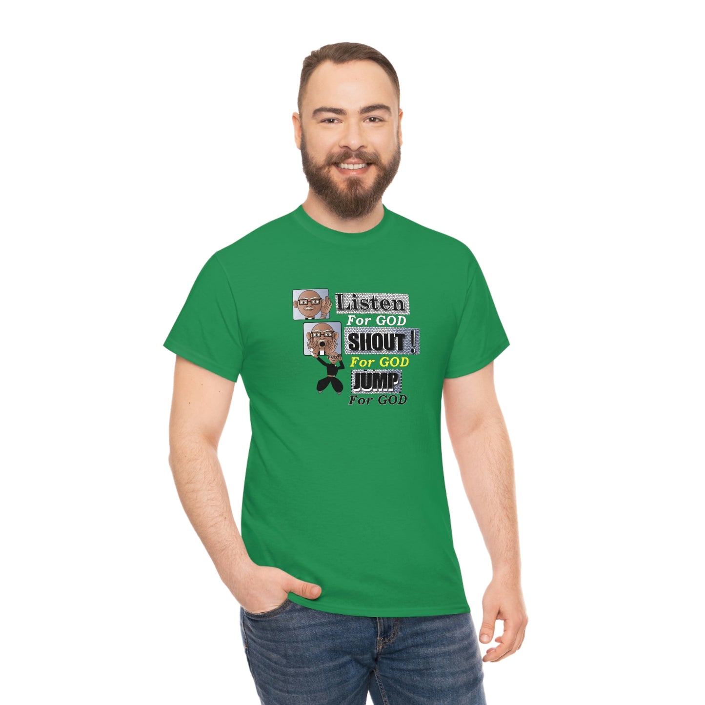 Listen,shout,jumpUnisex Heavy Cotton Tee