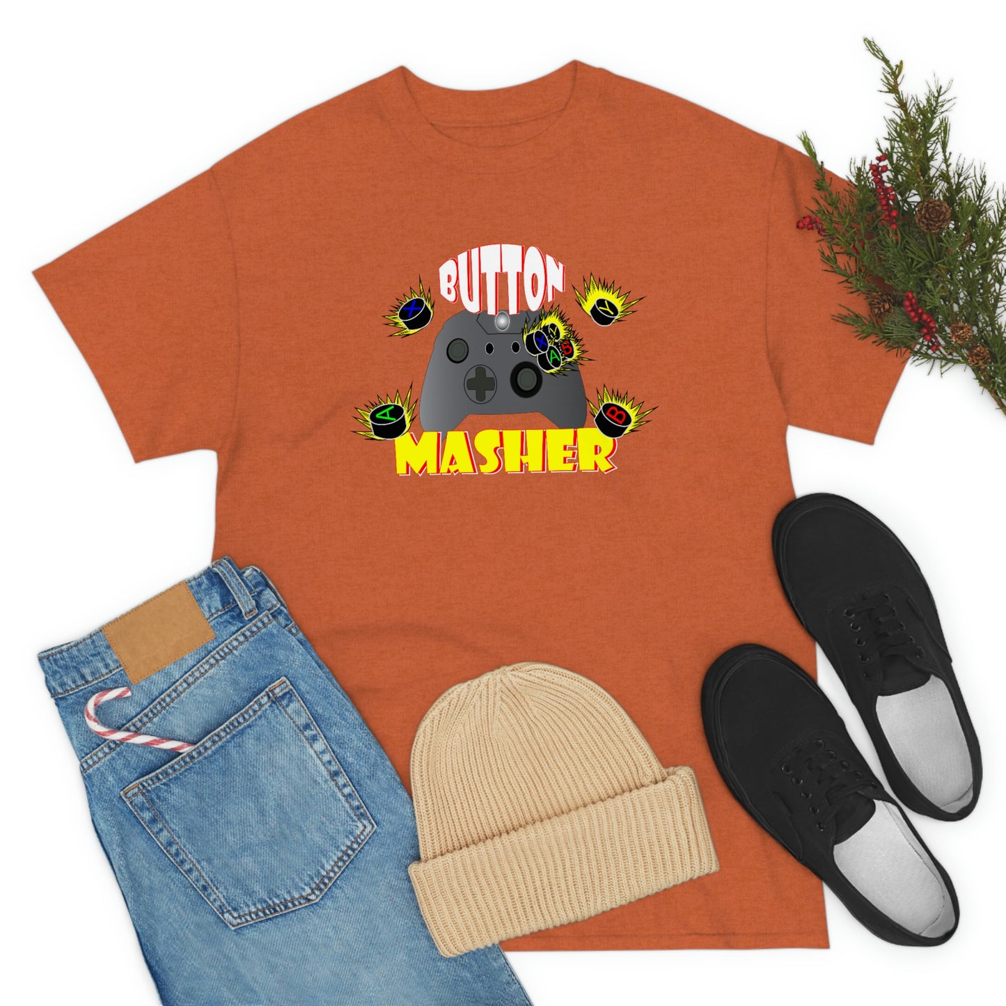 Button Masher [XB}Unisex Heavy Cotton Tee