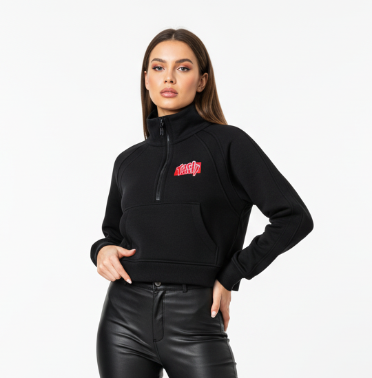 Tasty AF Cropped Half-Zip Sweatshirt