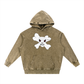 Skully Skull Snow Wash Hand-Frayed Heavyweight  Hoodie