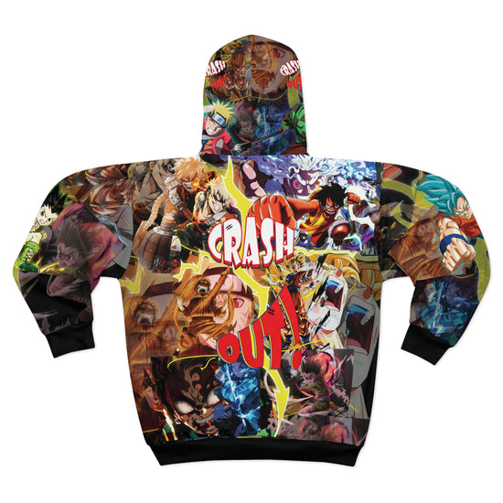 Anime  Crash out ! Unisex Zip Hoodie - Featuring Iconic Characters and Crash Out Design