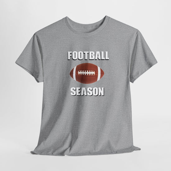 Football Season Unisex Heavy Cotton Tee | Casual Sportswear, Gift for Football Fans, Game Day Outfit, Tailgate Essentials, Unisex Tee