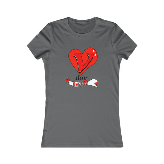 Valentine’s Day Heart Tee — “V Day, Baddie” Women’s Graphic T-Shirt