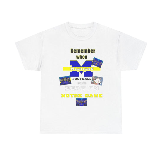 Michigan Football Remember When Unisex Heavy Cotton Tee - Perfect for Game Days, Sports Lovers, Football Fans, Tailgating, Michigan Pride