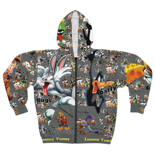 Toons Up [grey] Unisex Zip Hoodie (AOP)