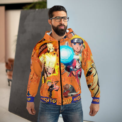 Naru[Orng] Unisex Zip Hoodie (AOP)