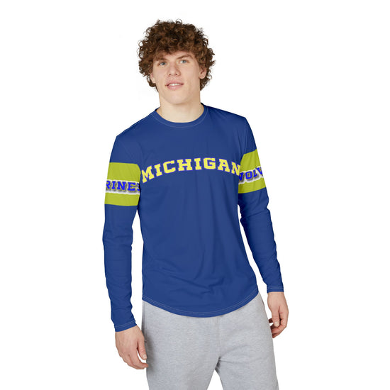 Michigan Wolverine Bear Graphic Long Sleeve Shirt — UV Protection Performance Tee