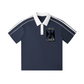 Cross Over Contrast Collar Short-Sleeve Polo Shirt