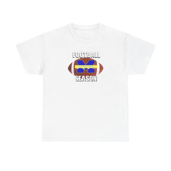 Football Season[MI] Unisex Heavy Cotton Tee, Sports Fan Shirt, Game Day Outfit, Casual Wear, Gift for Football Lovers
