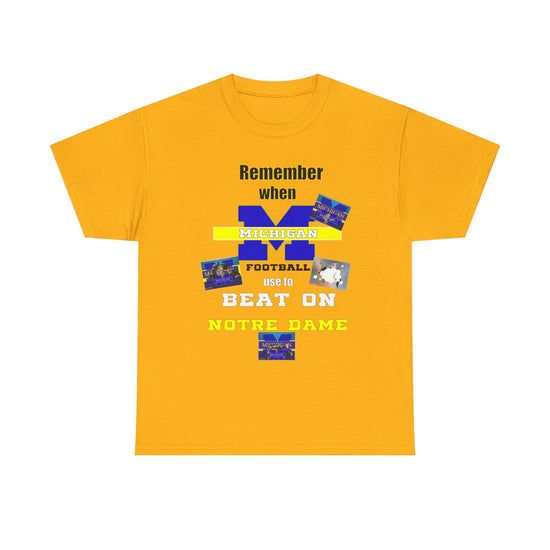 Michigan Football Remember When Unisex Heavy Cotton Tee - Perfect for Game Days, Sports Lovers, Football Fans, Tailgating, Michigan Pride