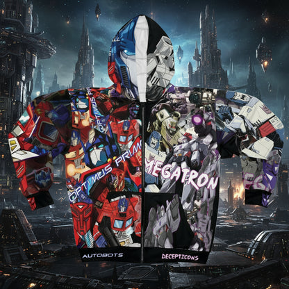 Prime V. Megs Unisex Zip Hoodie (AOP)