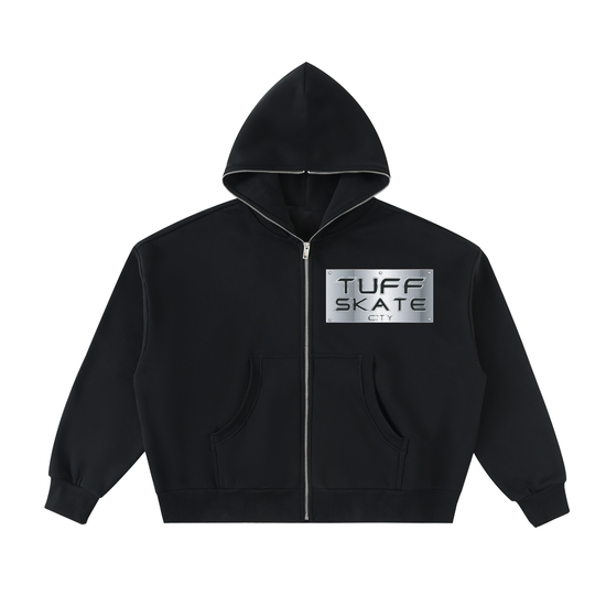 Tuff Skate city Fleeced Full-Zip Boxy Hoodie