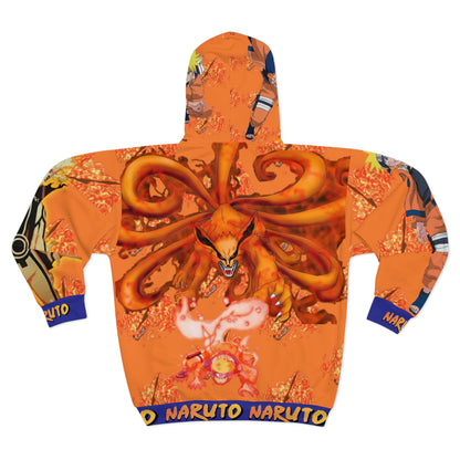 Naru[Orng] Unisex Zip Hoodie (AOP)