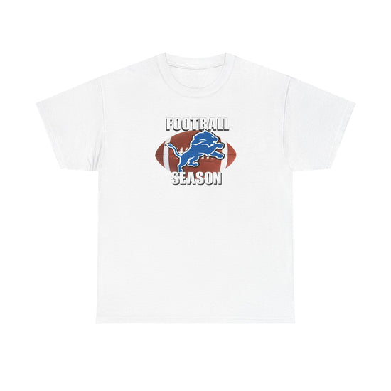 Football Season[Lions] Unisex Heavy Cotton Tee, Sporty T-Shirt, Game Day Apparel, Fan Gear, Casual Wear, Gift for Football Lovers