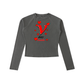 V day baddie Dyed Washed Raglan Long Sleeve Slim T-Shirt