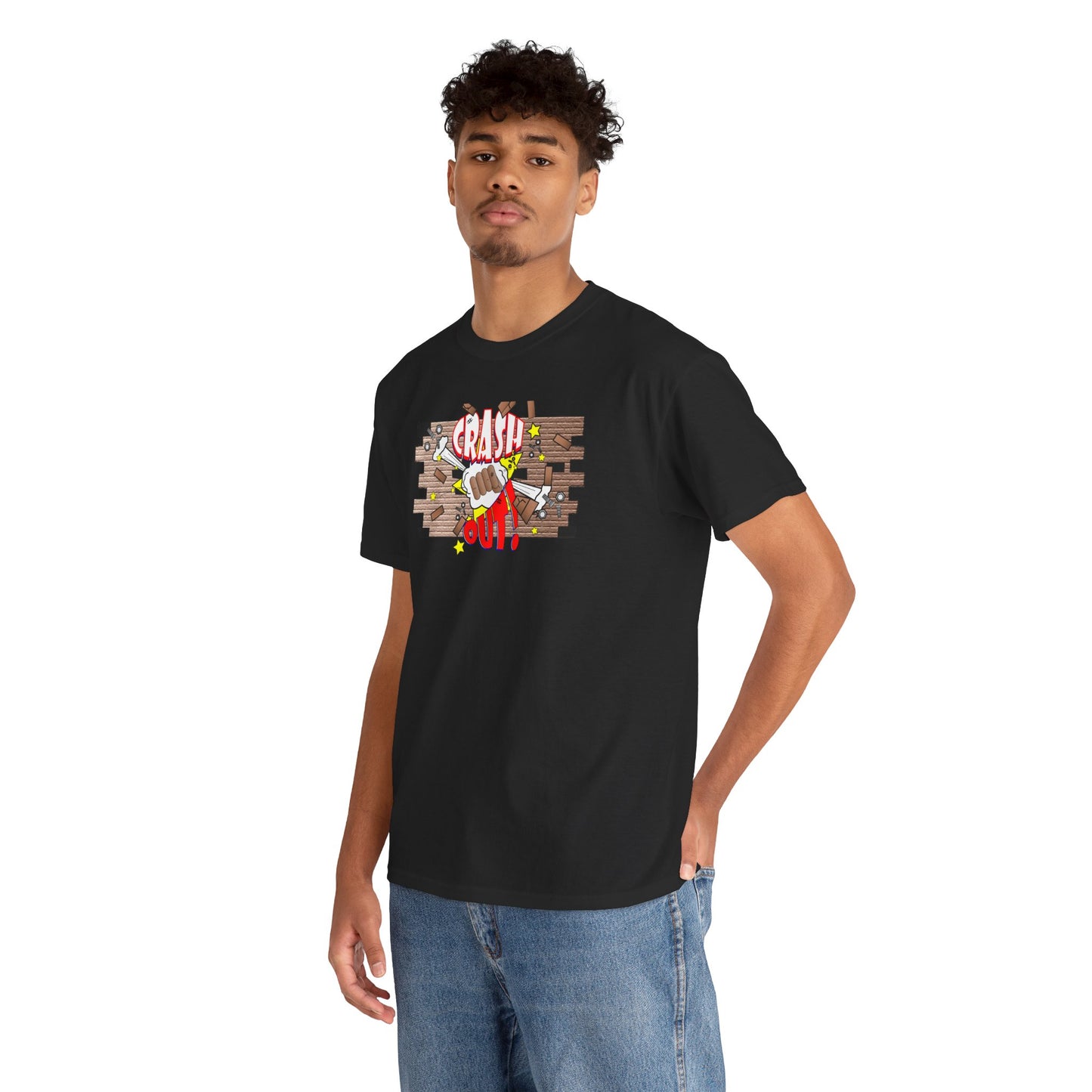 Crash Out Unisex Heavy Cotton Tee - Fun & Playful Graphic T-Shirt