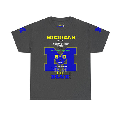 Michigan vs Notre Dame Unisex Heavy Cotton Tee, Game Day Shirt, Sports Fan Apparel, College Football T-Shirt, Go Blue Clothing, [...]