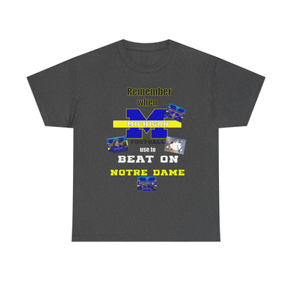 Michigan Football Remember When Unisex Heavy Cotton Tee - Perfect for Game Days, Sports Lovers, Football Fans, Tailgating, Michigan Pride