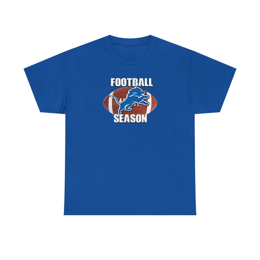 Football Season[Lions] Unisex Heavy Cotton Tee, Sporty T-Shirt, Game Day Apparel, Fan Gear, Casual Wear, Gift for Football Lovers