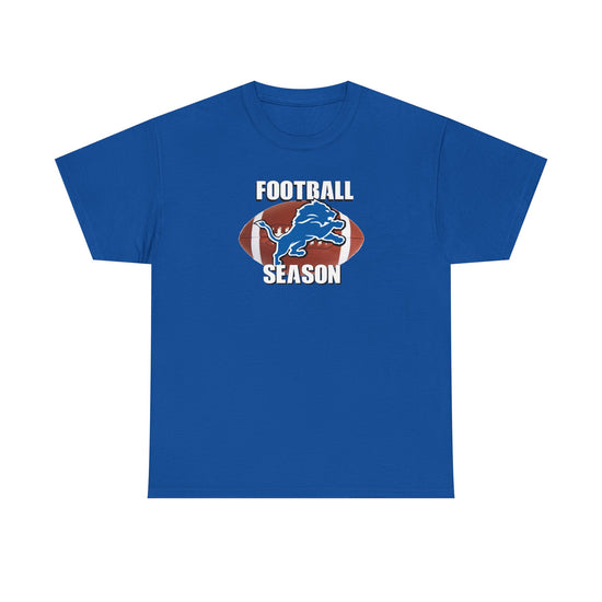 Football Season[Lions] Unisex Heavy Cotton Tee, Sporty T-Shirt, Game Day Apparel, Fan Gear, Casual Wear, Gift for Football Lovers