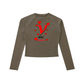 V day baddie Dyed Washed Raglan Long Sleeve Slim T-Shirt