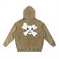 Skully Skull Snow Wash Hand-Frayed Heavyweight  Hoodie