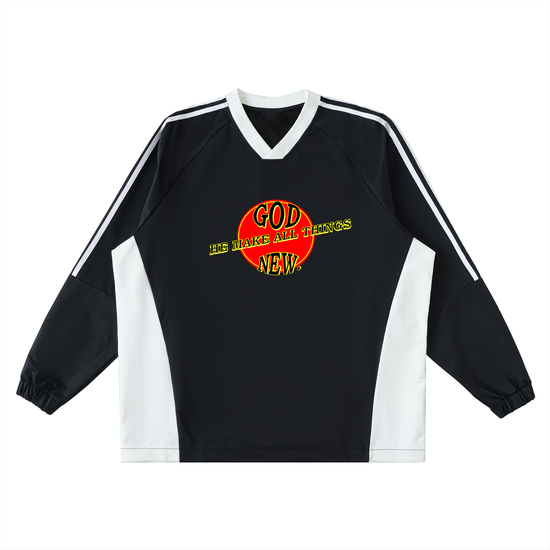 God he makes all thing new ! Color-Block V-Neck Long-Sleeve T-Shirt