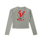 V day baddie Dyed Washed Raglan Long Sleeve Slim T-Shirt