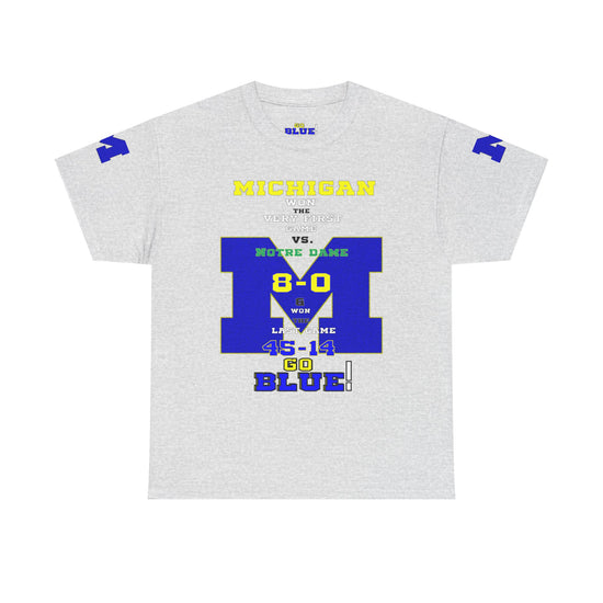 Michigan vs Notre Dame Unisex Heavy Cotton Tee, Game Day Shirt, Sports Fan Apparel, College Football T-Shirt, Go Blue Clothing, [...]