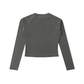 V day baddie Dyed Washed Raglan Long Sleeve Slim T-Shirt