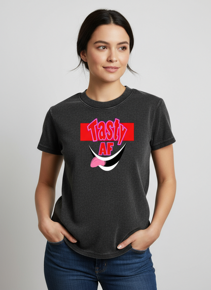 Tasty AF Vintage Washed Bodycon Cotton T-Shirt