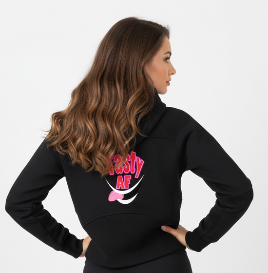 Tasty AF Cropped Half-Zip Sweatshirt