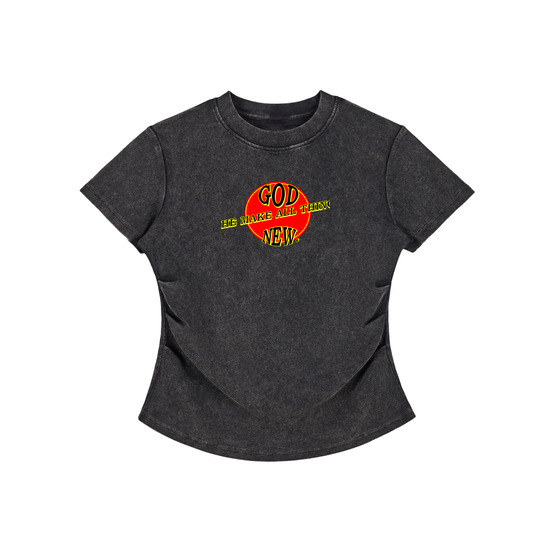 God make all things new Vintage Washed Bodycon Cotton T-Shirt