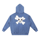 Skully Skull Snow Wash Hand-Frayed Heavyweight  Hoodie