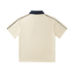 Cross Over Contrast Collar Short-Sleeve Polo Shirt